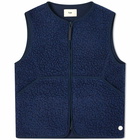 Folk Men's Puzzle Wool Gilet in Navy