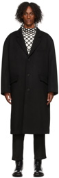 Valentino Black Exit 54 Wool Coat