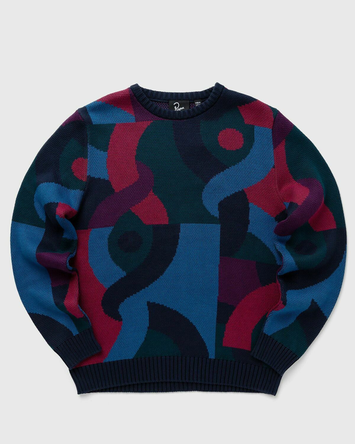 By Parra Knotted Knitted Pullover Blue - Mens - Pullovers By Parra