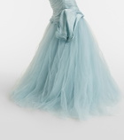 Marmar Halim Pleated off-shoulder bustier gown