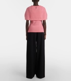 Carolina Herrera Caped wool and cashmere top