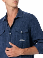 MC2 Saint Barth Man Linen Denim Delave Shirt Greg
