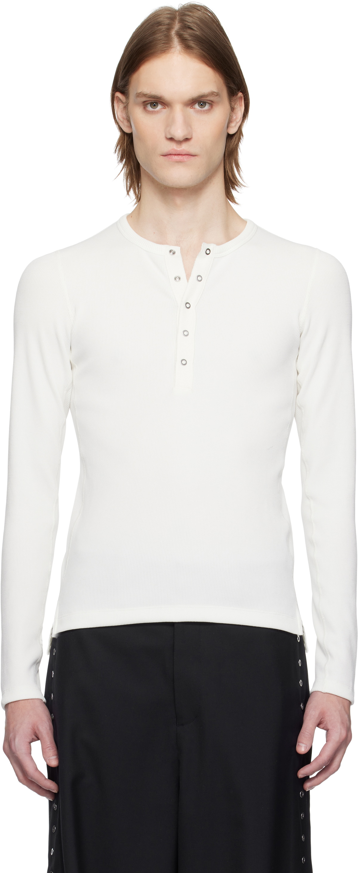 Karmuel Young White Second Skin Henley