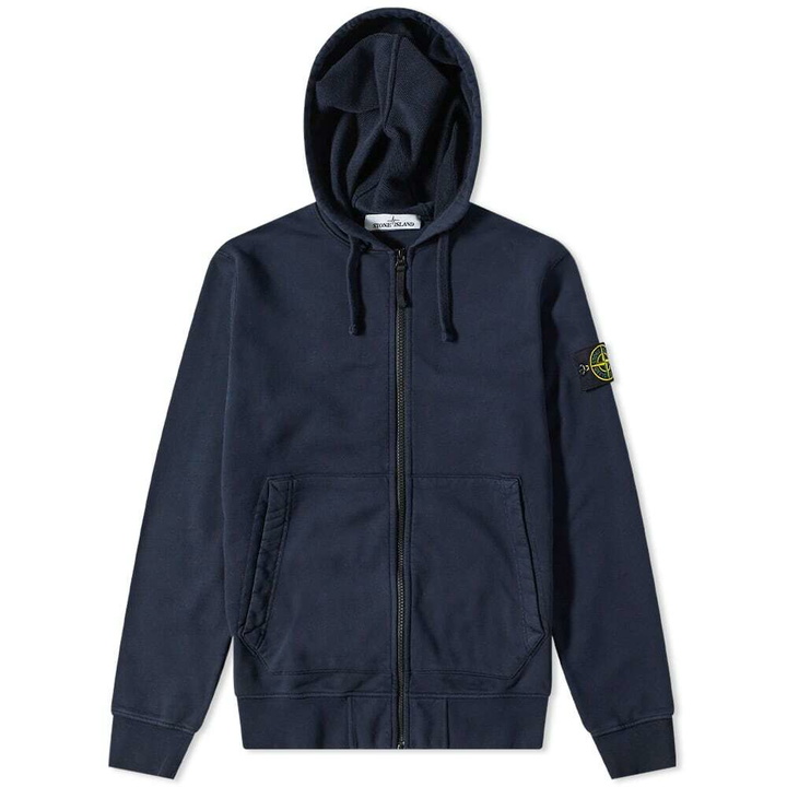 Photo: Stone Island Men's Garment Dyed Zip Through Hoody in Navy