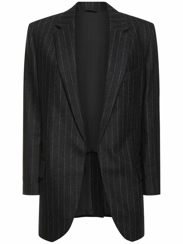 Photo: BRUNELLO CUCINELLI Pinstripe Wool Flannel Blazer