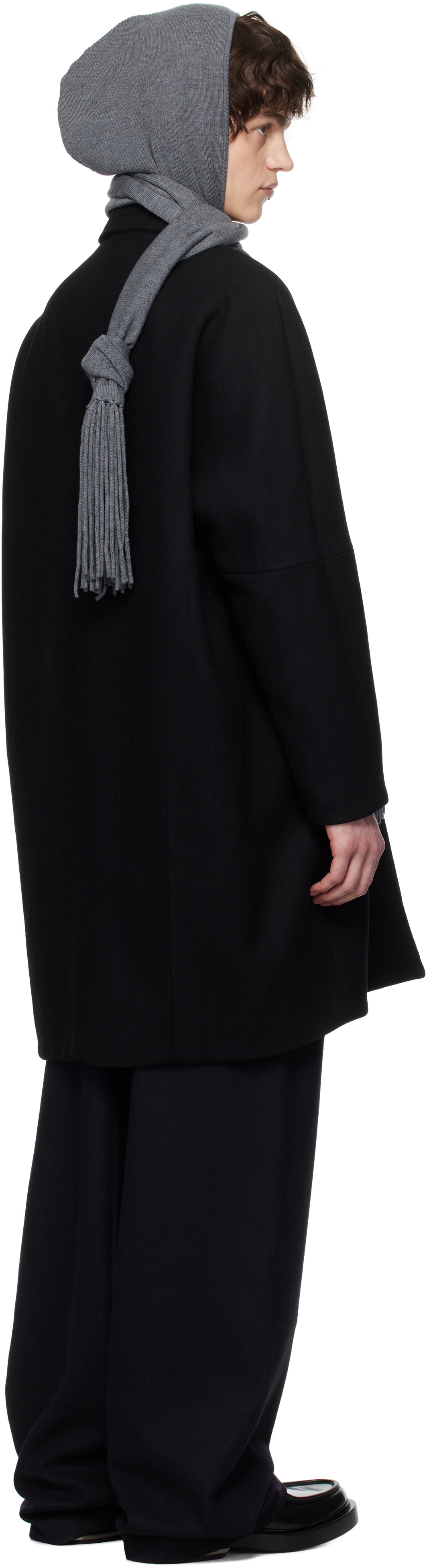 AARON ESH Black Keyhole Coat