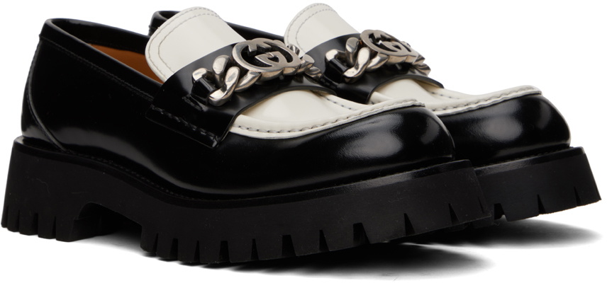 Gucci Black & White Hardware Loafers Gucci display picture 1