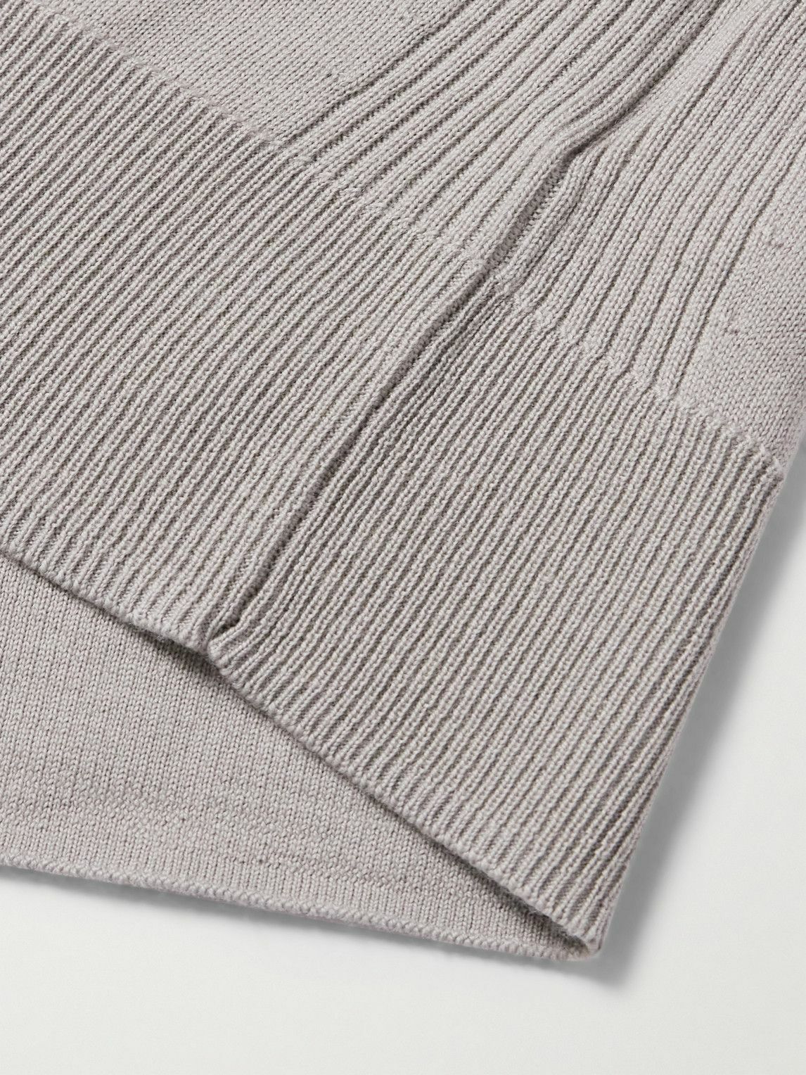 Belstaff - Kilmington Shell-Trimmed Wool Half-Zip Sweater - Gray