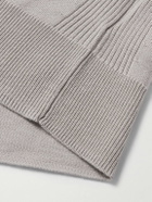 Belstaff - Kilmington Shell-Trimmed Wool Half-Zip Sweater - Gray