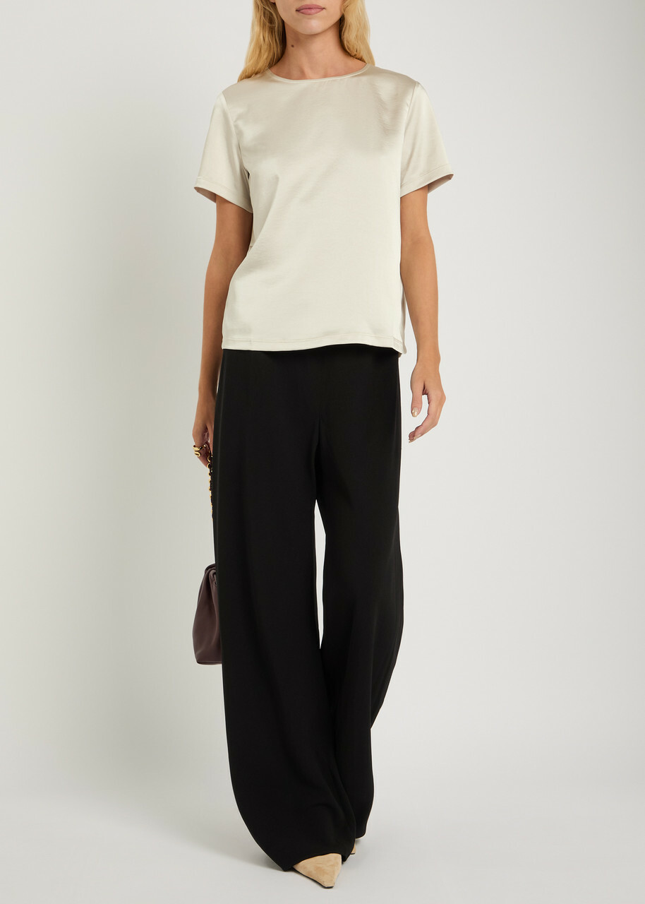 Weekend Max Mara Gilbert Satin T-shirt Ivory