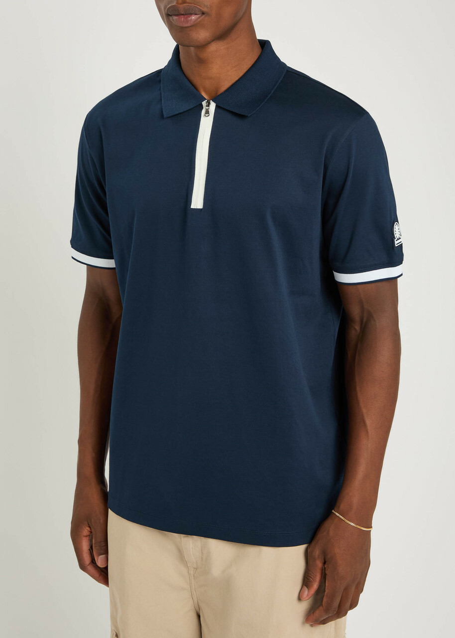 Sandbanks Logo Cotton Polo Shirt Navy