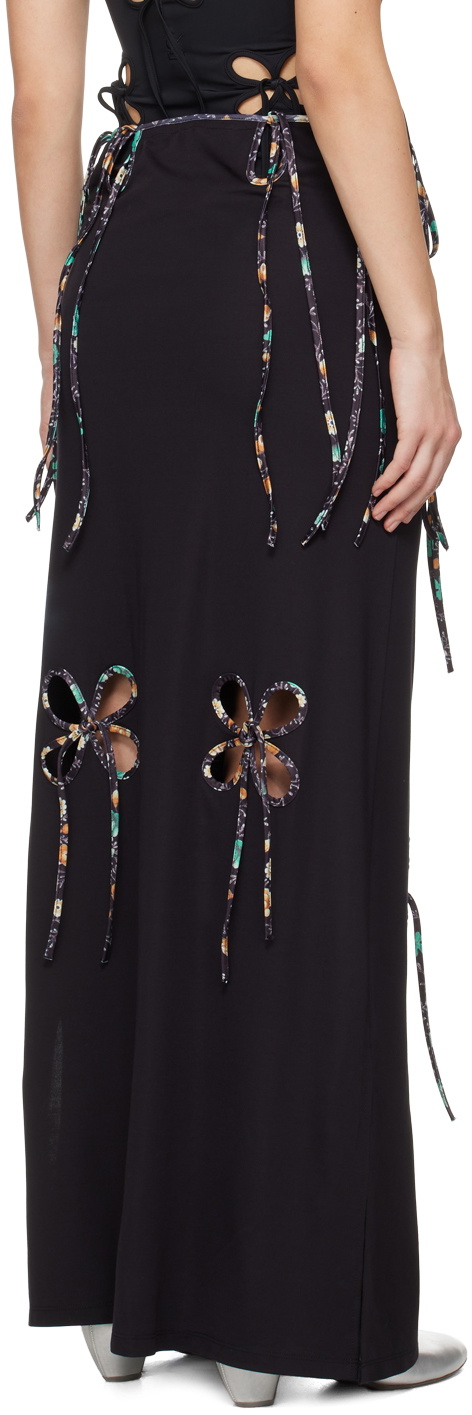 J.Kim Black Petal Maxi Skirt