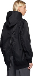 sacai Black Nylon Twill Hoodie