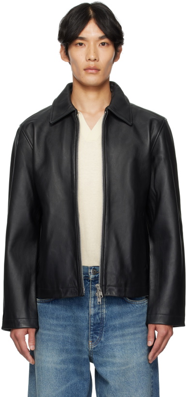 Photo: Sunflower Black Short Leather Jacket