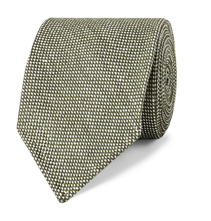 Photo: Drake's - 7.5cm Linen and Silk-Blend Tie - Green