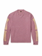 KAPITAL - Bone Oversized Intarsia Wool Sweater - Pink