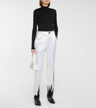 Peter Do - Lace-trimmed satin straight pants