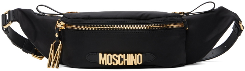Moschino Black Multipocket Nylon Belt Bag