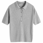 Acne Studios Women's Kamanda Lightweight Base Layer Knitted Polo Top in Grey