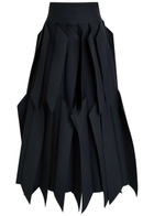 A.W.A.K.E Mode Laser-cut Woven Midi Skirt Navy