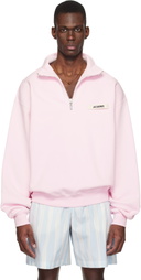 JACQUEMUS Pink 'The Gros Grain zipped-rollneck' Sweatshirt