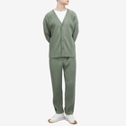 Homme Plissé Issey Miyake Men's Pleated Cardigan in Sage Green