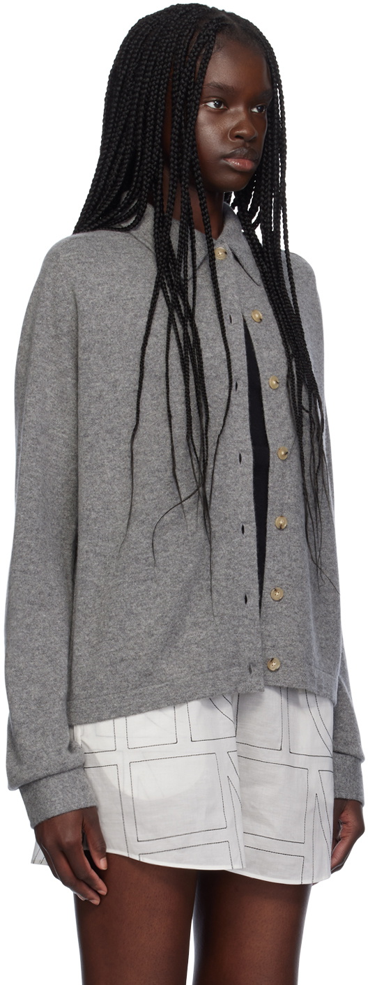TOTEME Gray Raglan-Sleeve Cardigan