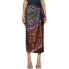 Dries Van Noten Multicolor Wrap Scarf Midi Skirt