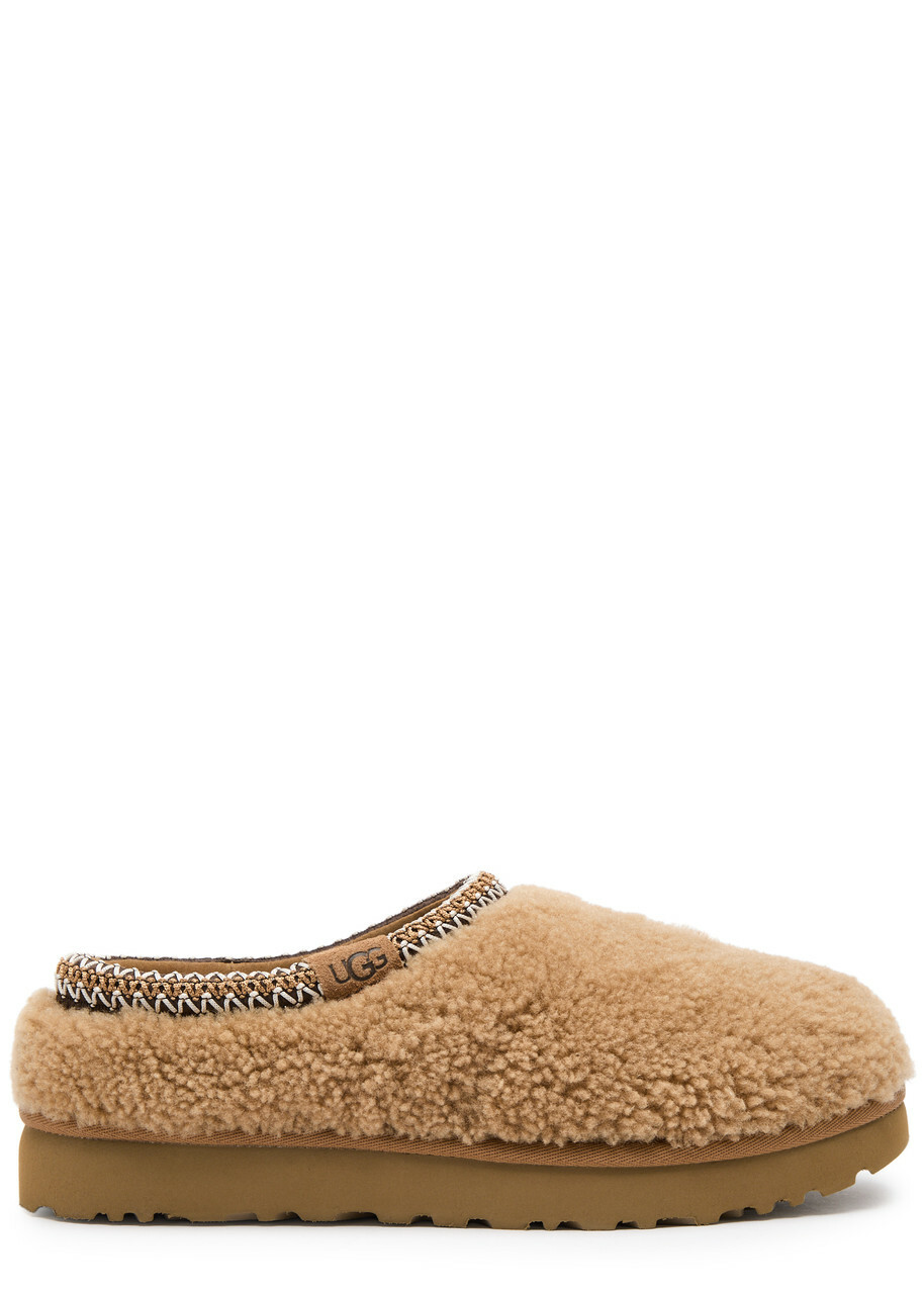 Ugg Tasman Maxi Curly Shearling Flatform Slippers Tan Ugg