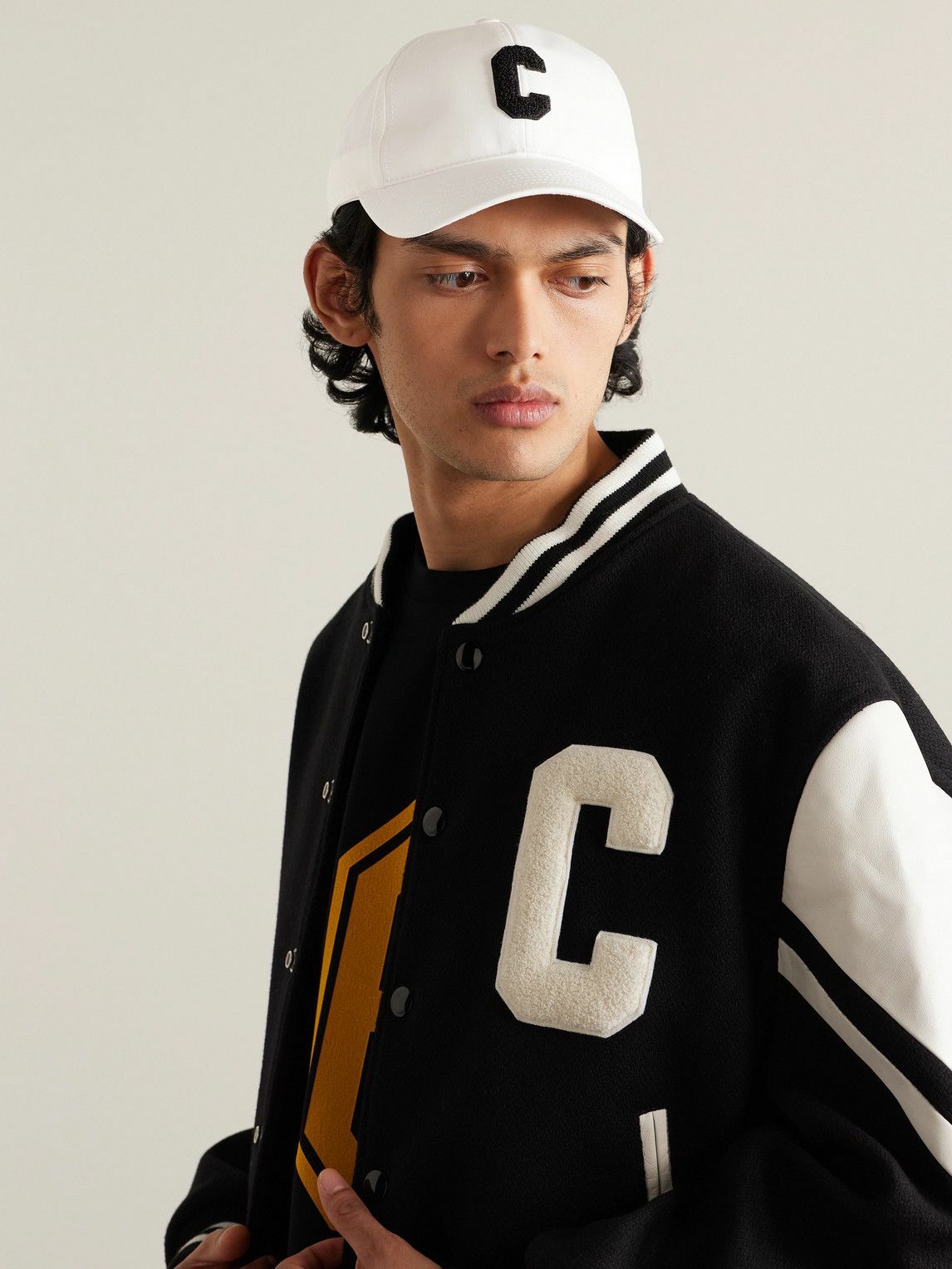 CELINE - Logo-Appliquéd Cotton-Gabardine Baseball Cap - White