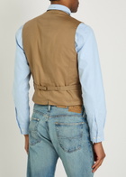 Polo Ralph Lauren Checked Linen-blend Waistcoat Camel