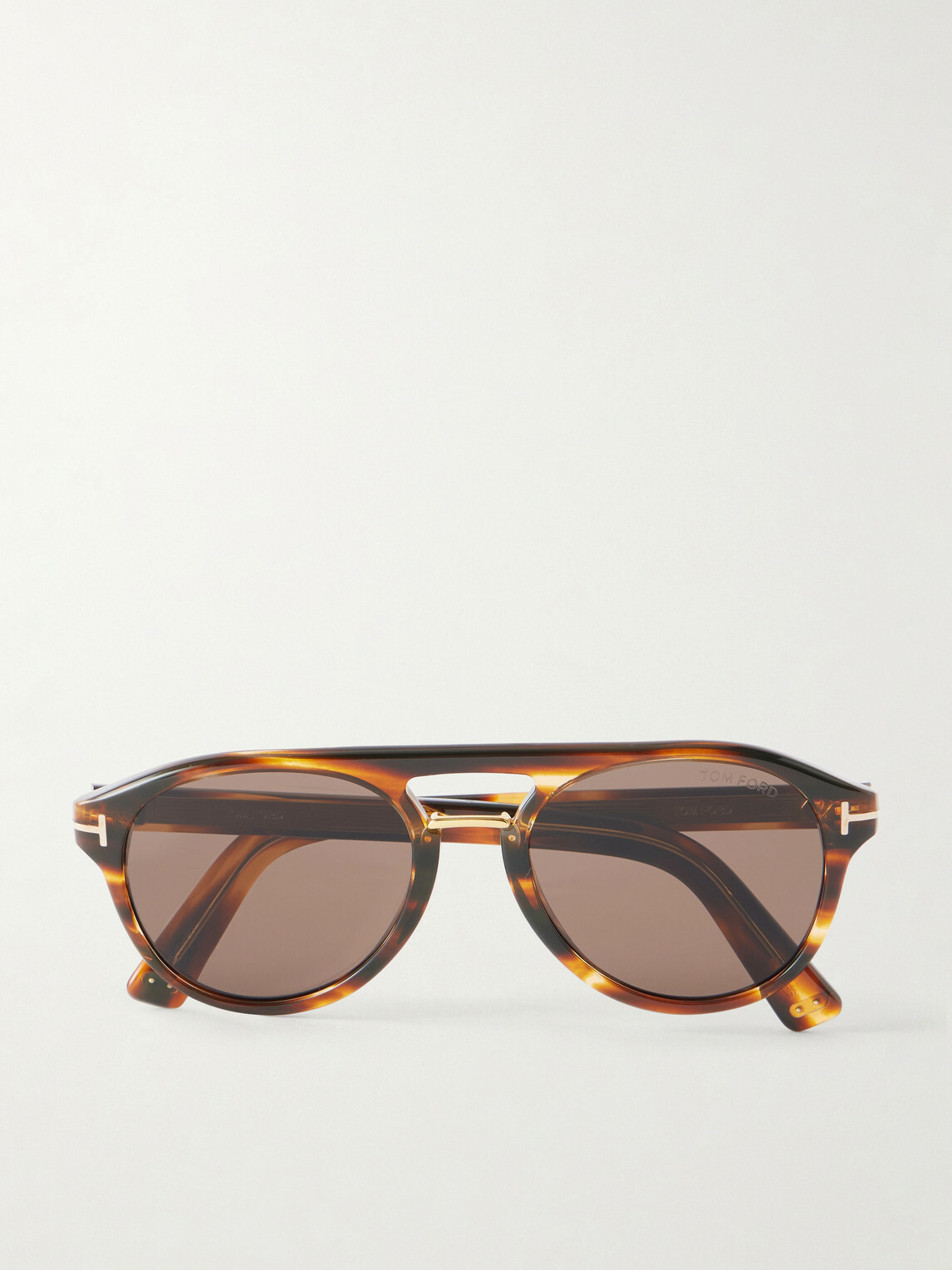 TOM FORD - Icon Double-Bridge Aviator-Style Acetate Sunglasses - Brown