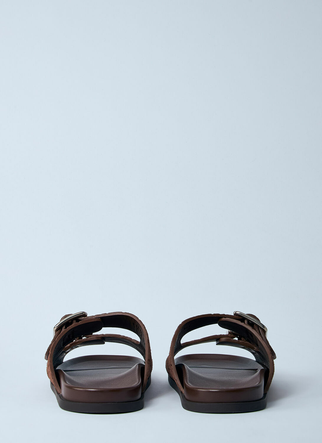 Gucci Logo Embossed Leather Slides