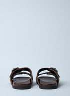 Gucci Logo Embossed Leather Slides