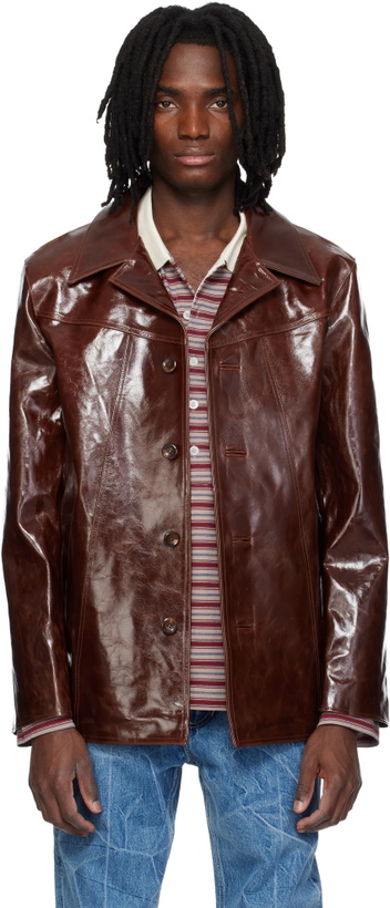 Photo: MMIC Brown Boulevard Leather Coat