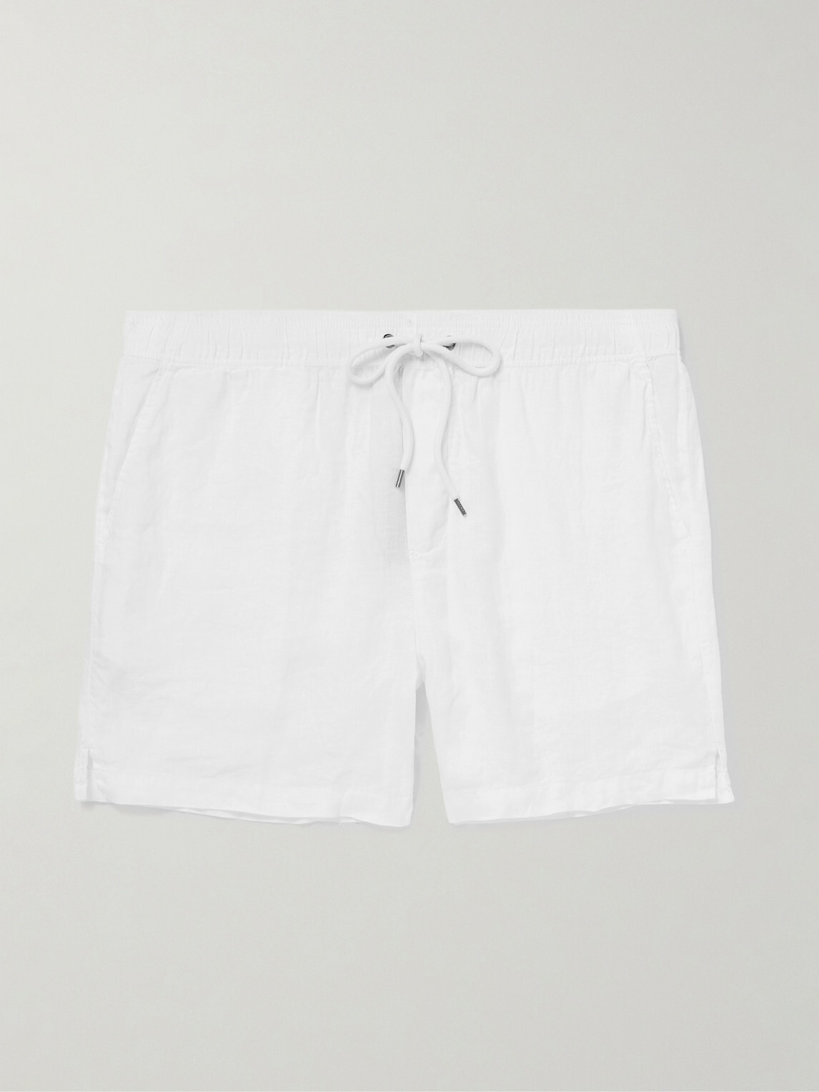 James Perse - Straight-Leg Garment-Dyed Linen Drawstring Shorts - White