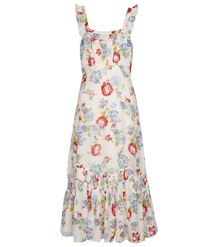 Photo: LoveShackFancy Weslan floral cotton and silk midi dress