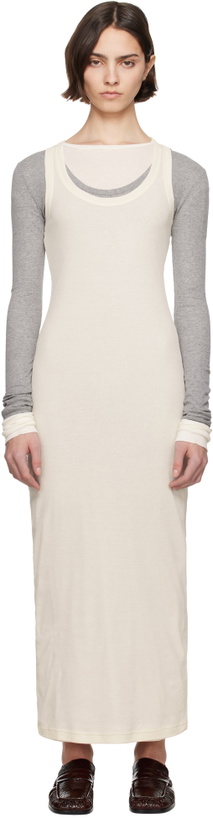 Photo: Jil Sander Gray 3 Layers Long Sleeved Maxi Dress
