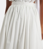 Self-Portrait Cotton poplin midi skirt