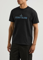 Stone Island Logo-print Cotton T-shirt Black