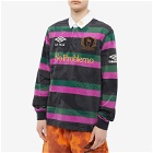Aries x Umbro Lasered Rugby Shirt in Black/Purple