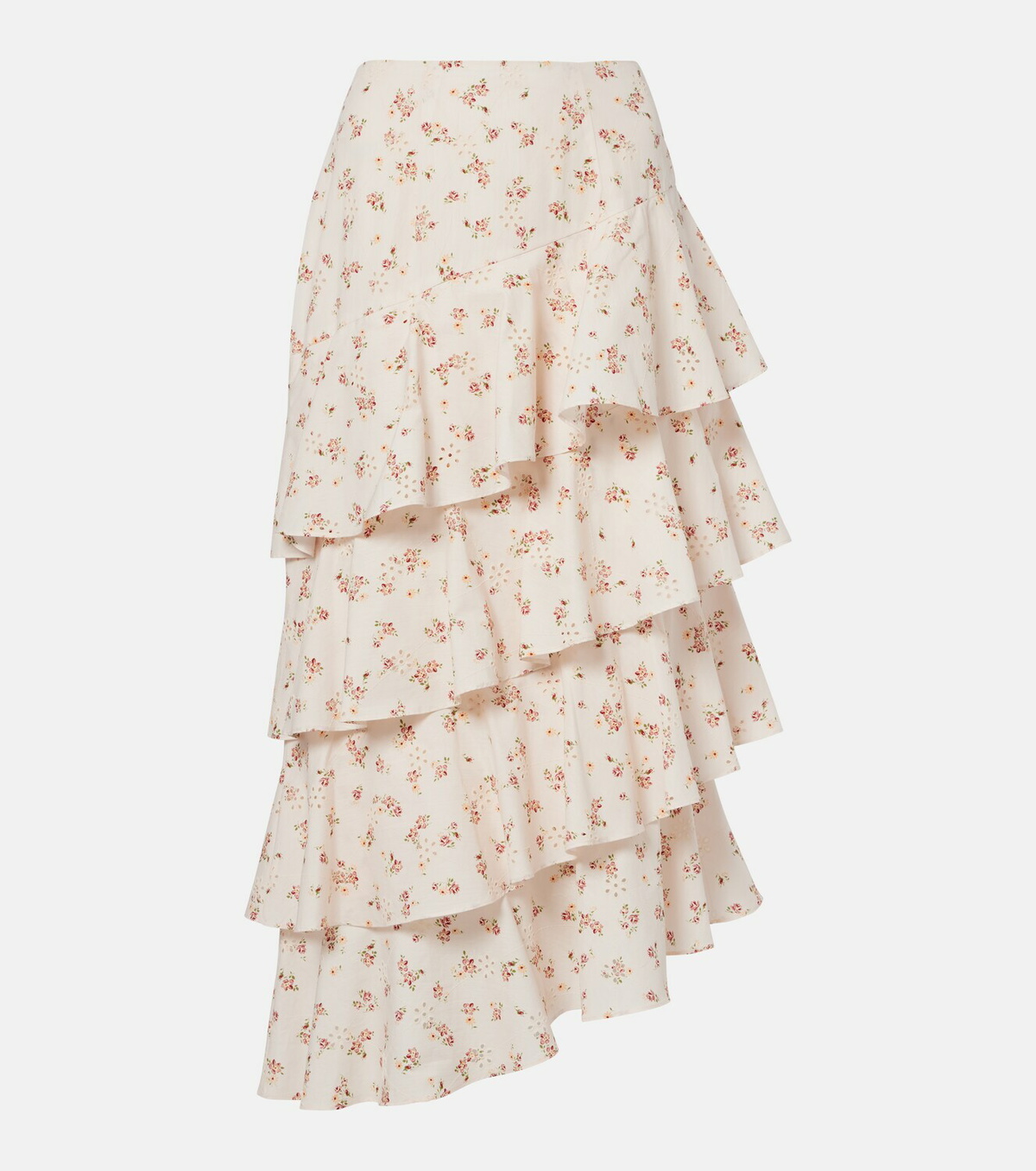 Markarian Laura floral tiered cotton midi skirt
