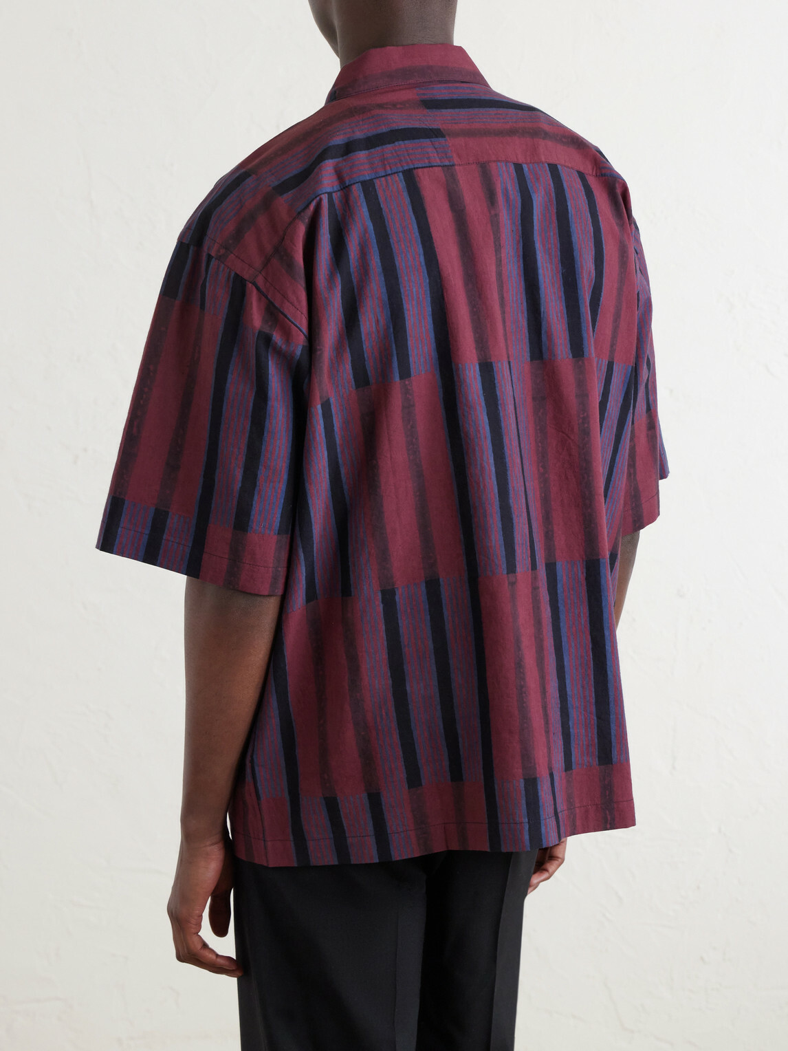 Kardo - Rohit Convertible-Collar Striped Cotton Shirt - Brown
