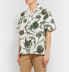 Jacquemus - La Chemise Jean Camp-Collar Printed Cotton and Linen-Blend Shirt - Green