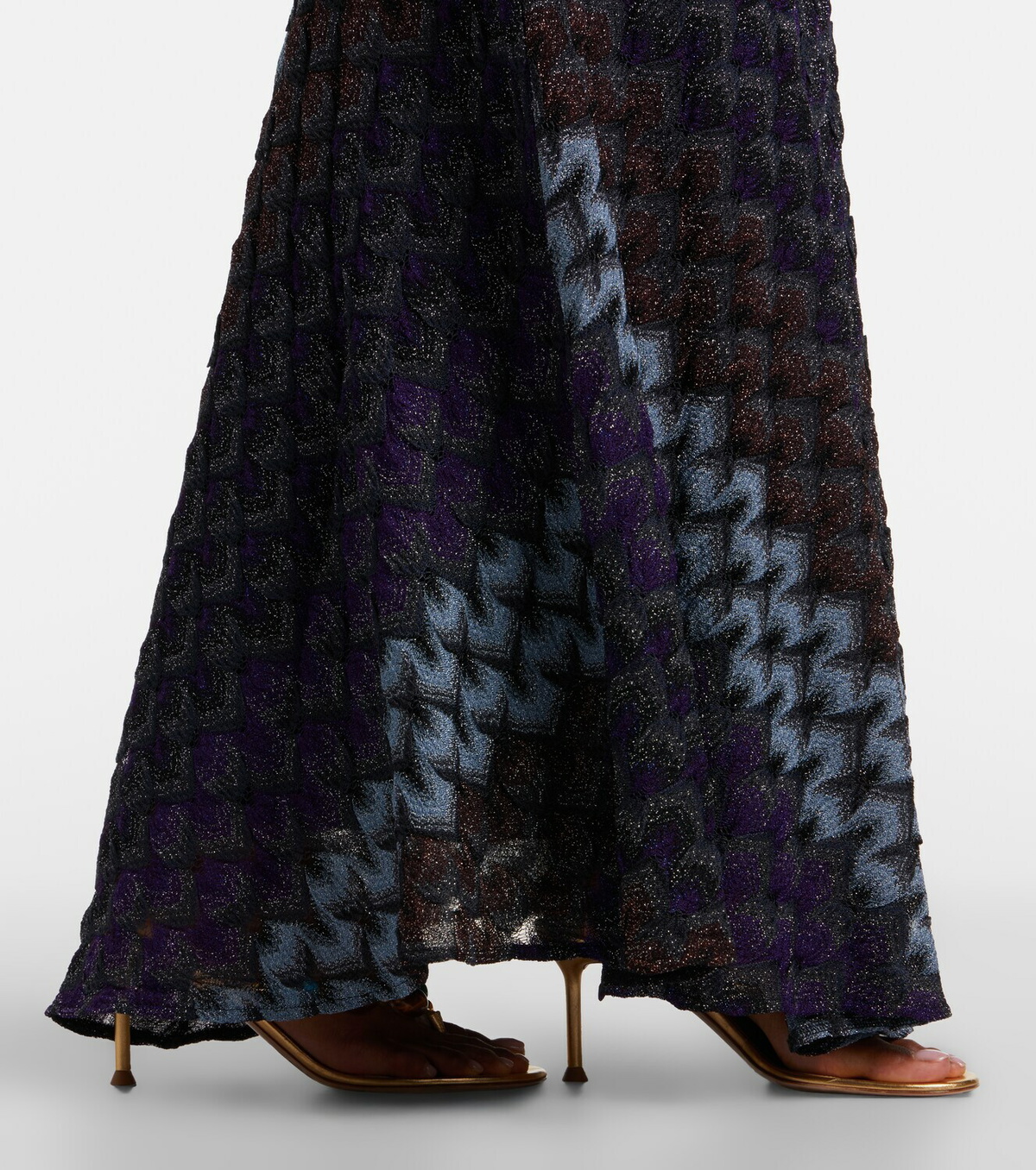 Missoni Knitted lamé maxi skirt
