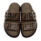 Fendi Brown and Black Forever Fendi Sandals