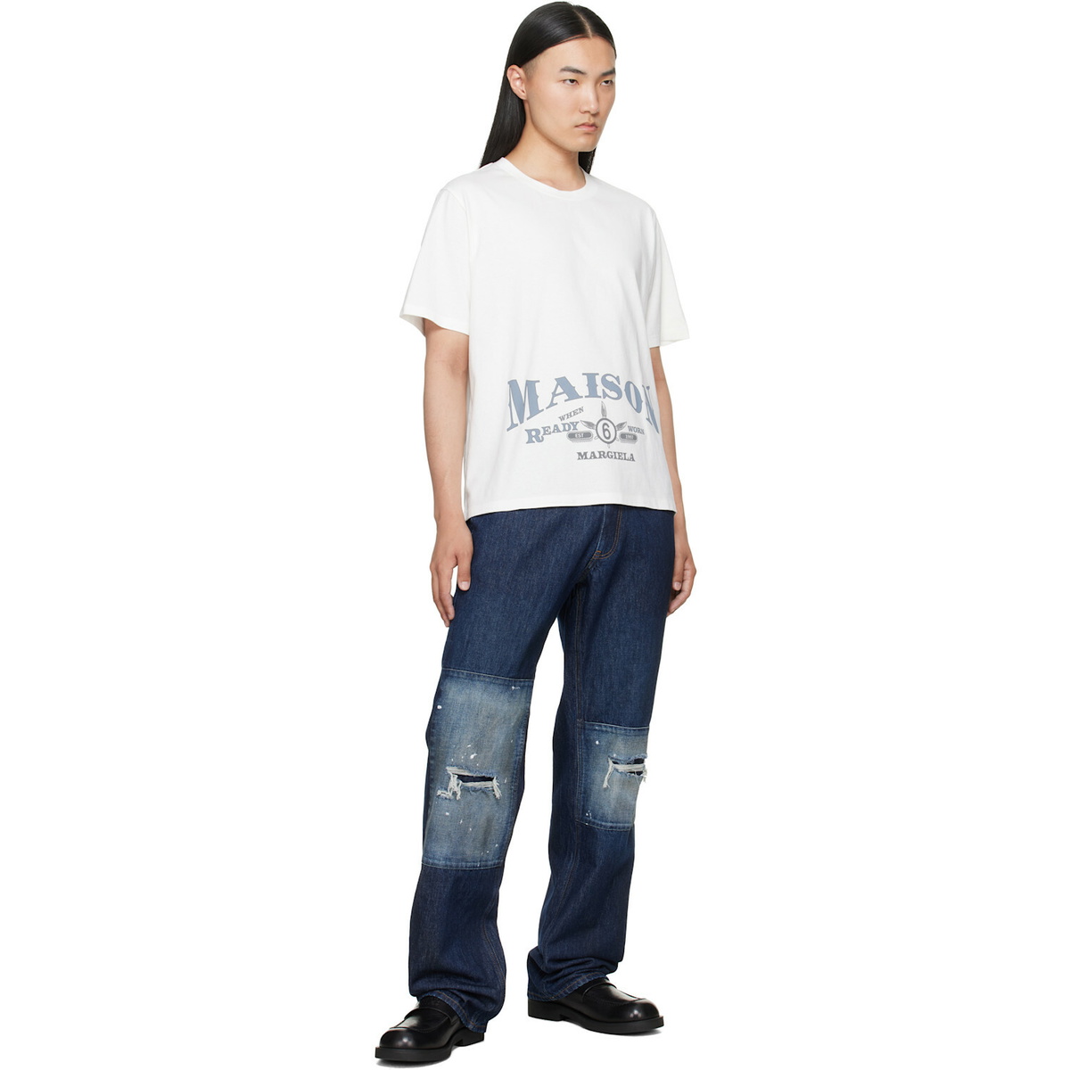 MM6 Maison Margiela Off-White Printed Logo T-shirt