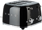 SMEG Black Retro-Style 4 Slice Toaster