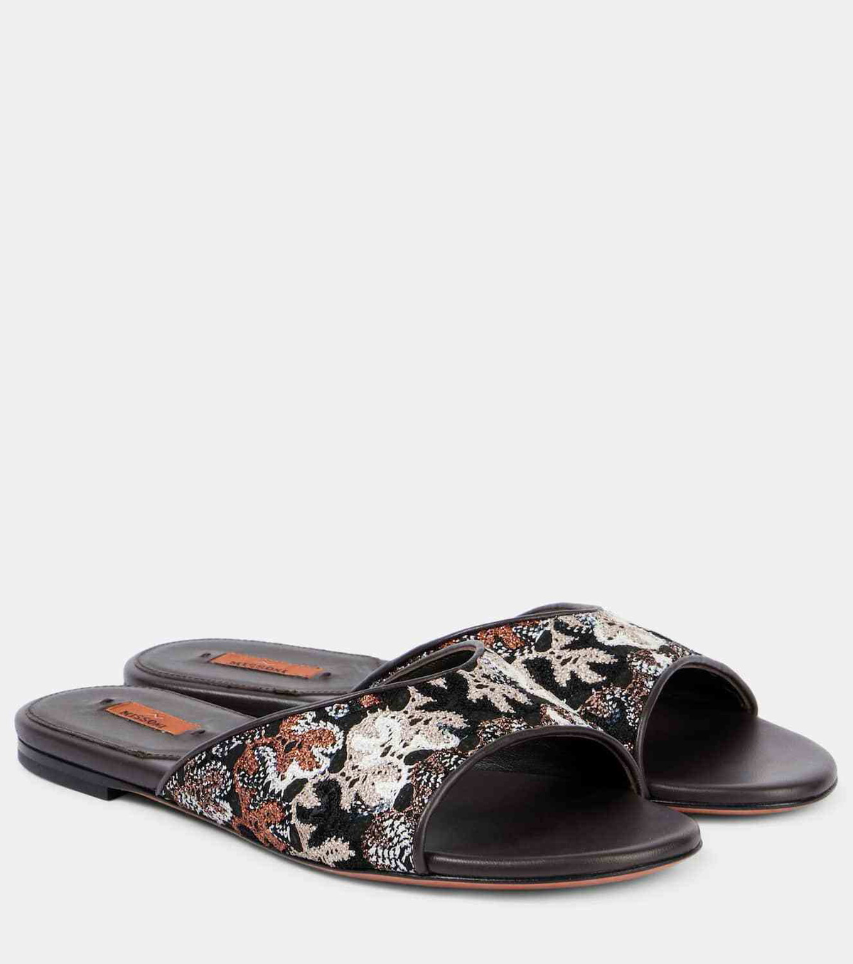 Missoni Lamé leather mules