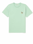 Maison Kitsuné - Logo-Appliquéd Cotton-Jersey T-Shirt - Green